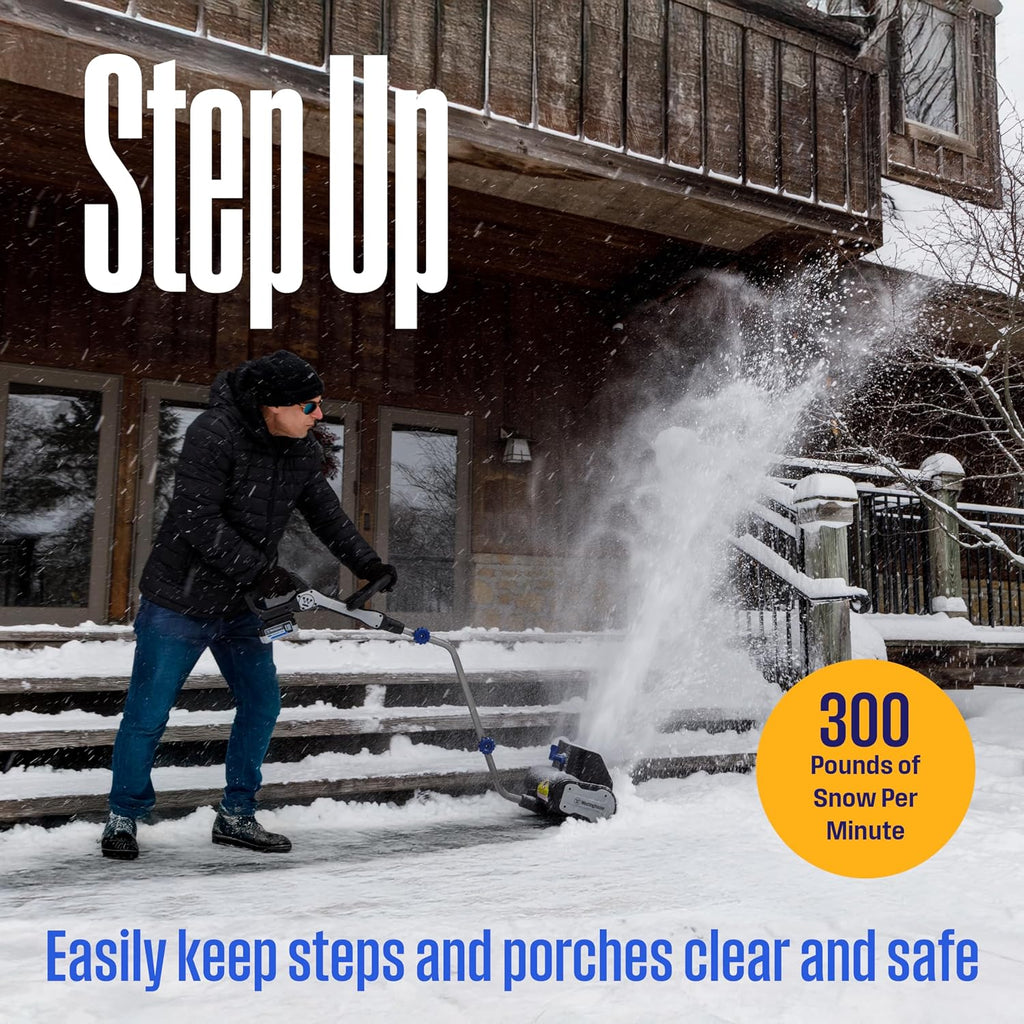 WSnow11ST 20V Cordless Electric Snow Shovel Tool Only, 11-inches Wide with 20ft Throwing Distance, Plows 300lbs/min