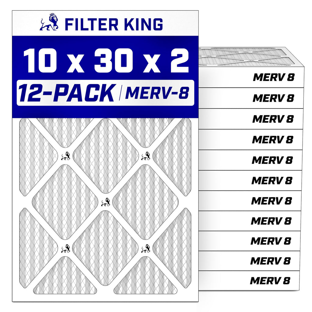 10x30x2 Air Filter MERV 8, AC Furnace Filters (12-Pack)