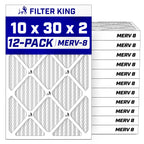 10x30x2 Air Filter MERV 8, AC Furnace Filters (12-Pack)