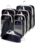 6 Set Space Saving Compression Packing Cubes Lightweight Packing Cube Black
