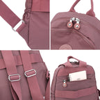 Mini Nylon Women Backpack Purse Lightweight Waterproof Travel Multi-Pockets