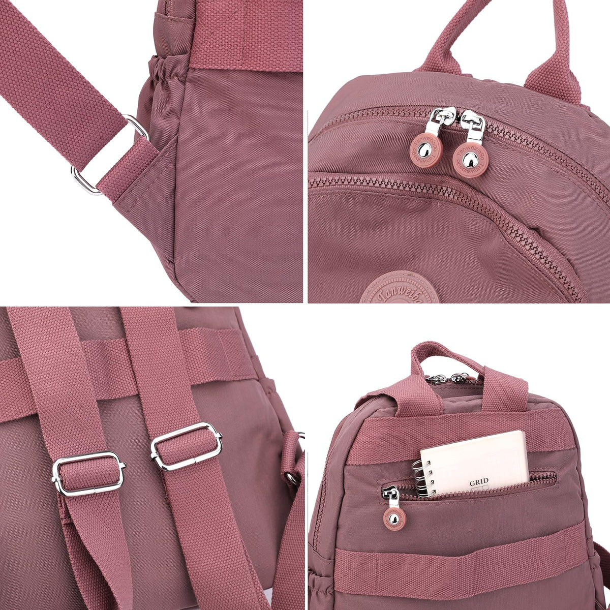 Mini Nylon Women Backpack Purse Lightweight Waterproof Travel Multi-Pockets