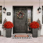8 Bundles Artificial Christmas Flowers for Outdoors