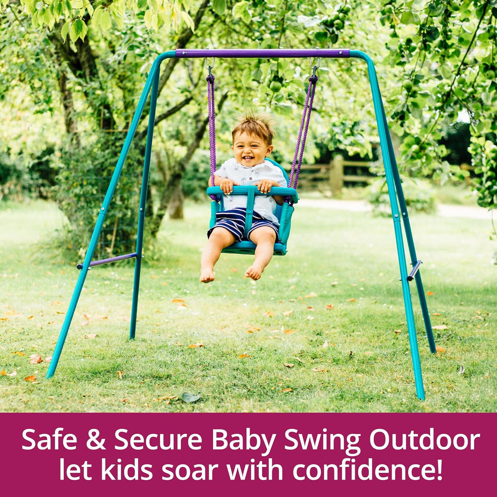 2 in 1 Toddler Swing Sets For Backyard, Baby Swing Outdoor/Indoor Playground, Bucket Swing Seat with Adjustable Rope