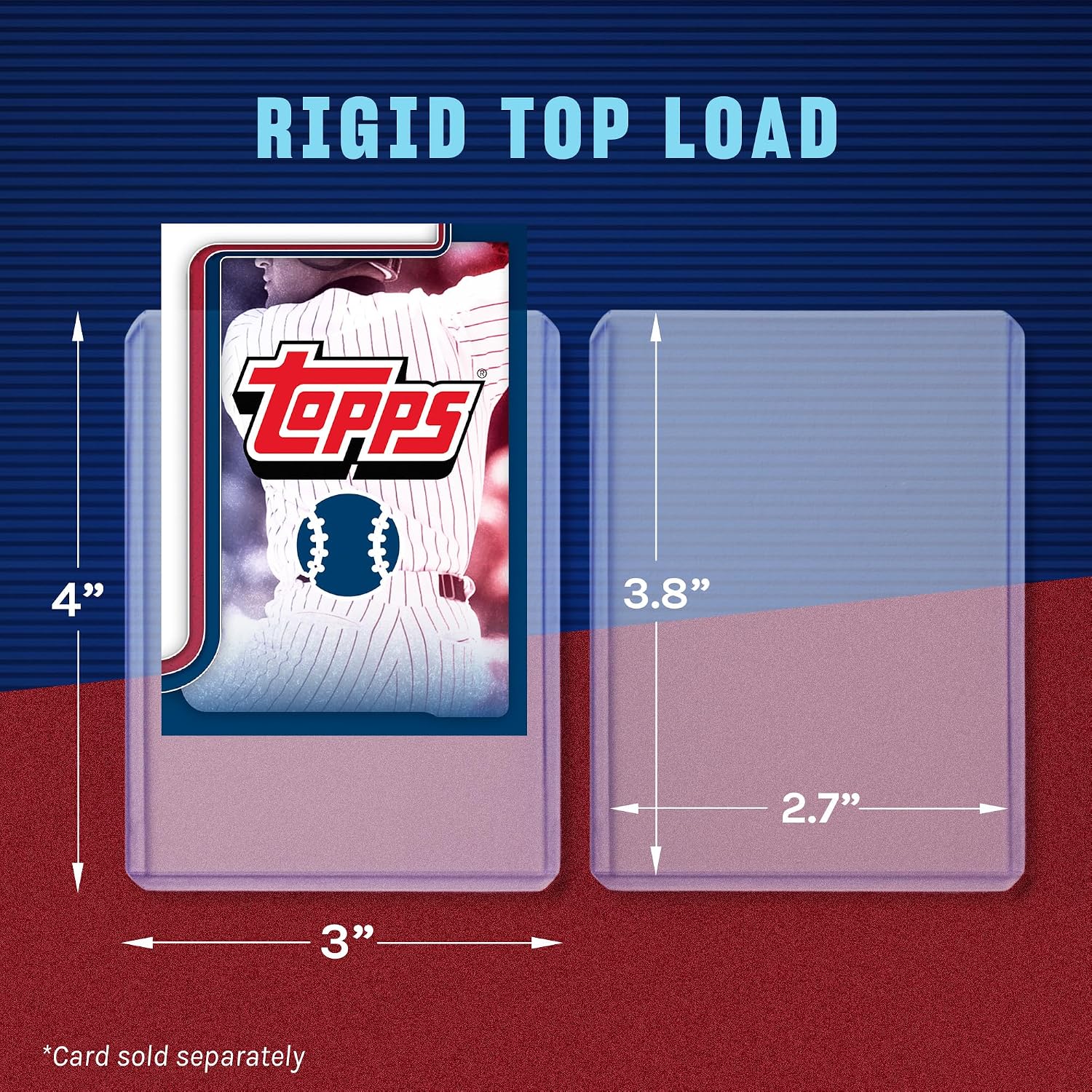 Collectibles 35pt 3x4 Top Loaders, 100 Count - Standard Size Clear Rigid Card Holders for Trading Card Protection