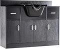 Multi-Functional Backwash Sink Station with Shampoo Bowl for Hair Stylist, Salon Spa Beauty Cabinet with Faucet