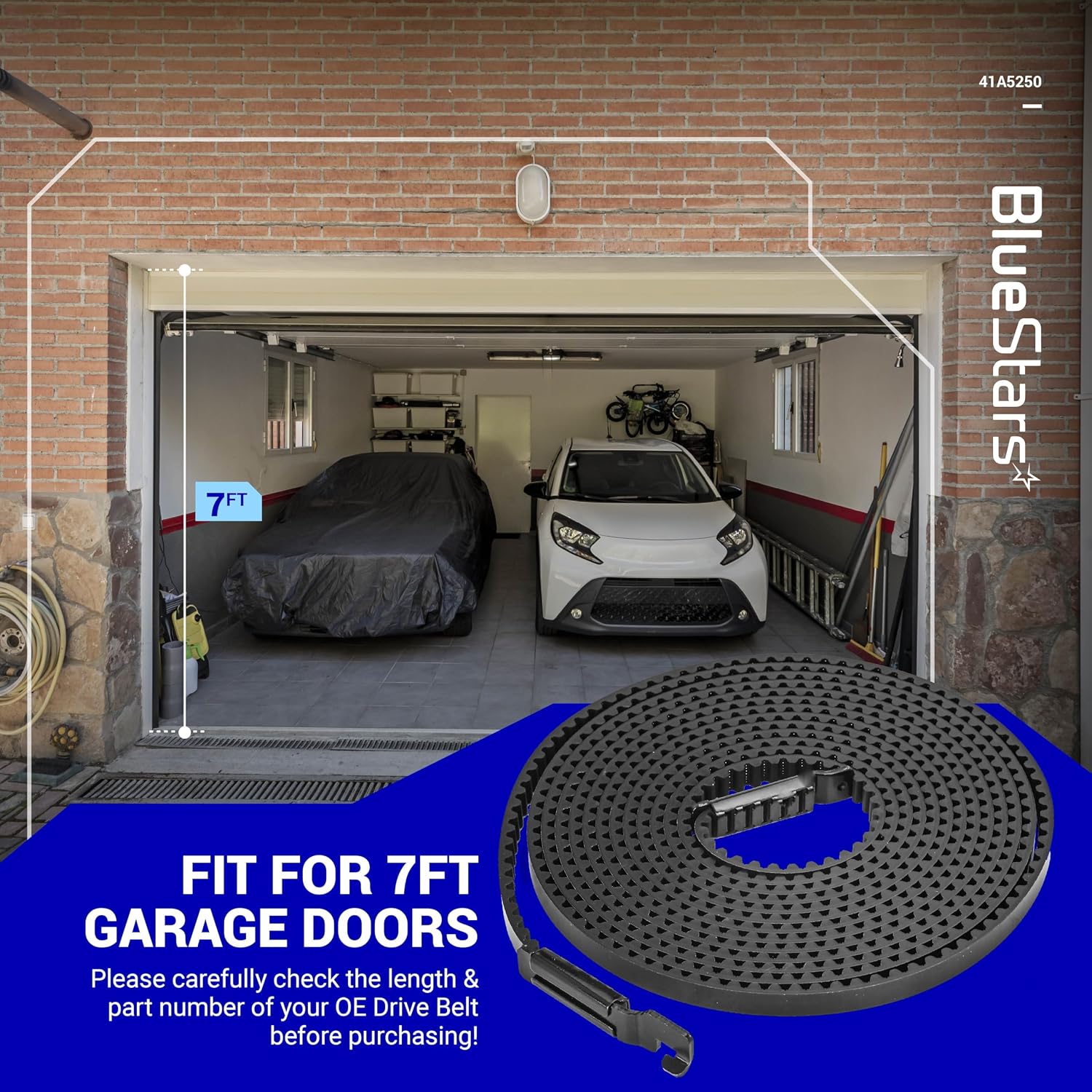 237" 41A5250 Garage Door Opener Belt for 7ft Garage Door