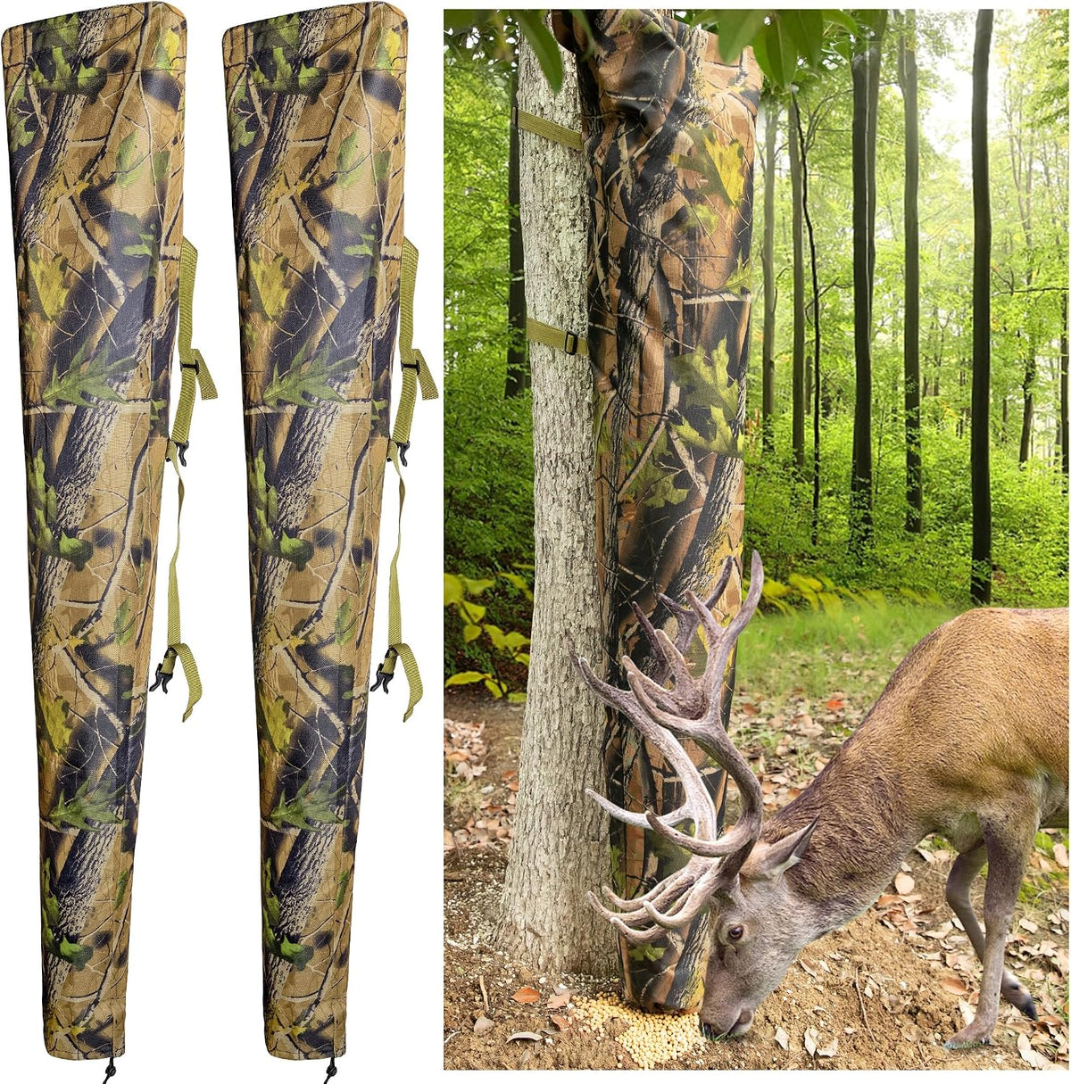 1Pc/2Pcs Adjustable Camo Deers Bag Feeders, Tree Hugger Gravity Deer Feeder