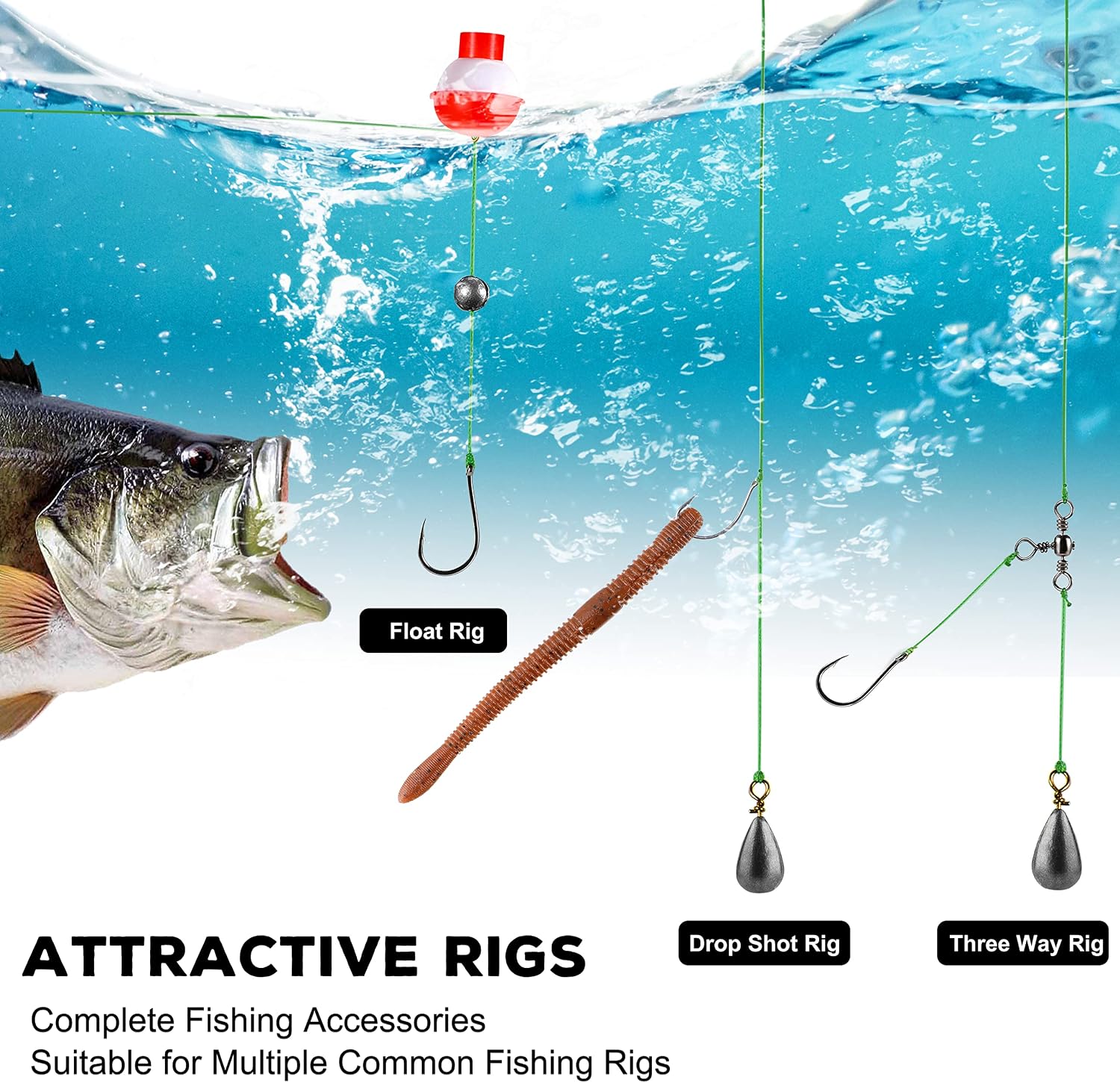 187/343pcs Fishing Accessories Kit, Organized Fishing Tackle Box with Tackle Included, Fishing Hooks, Fishing Weights