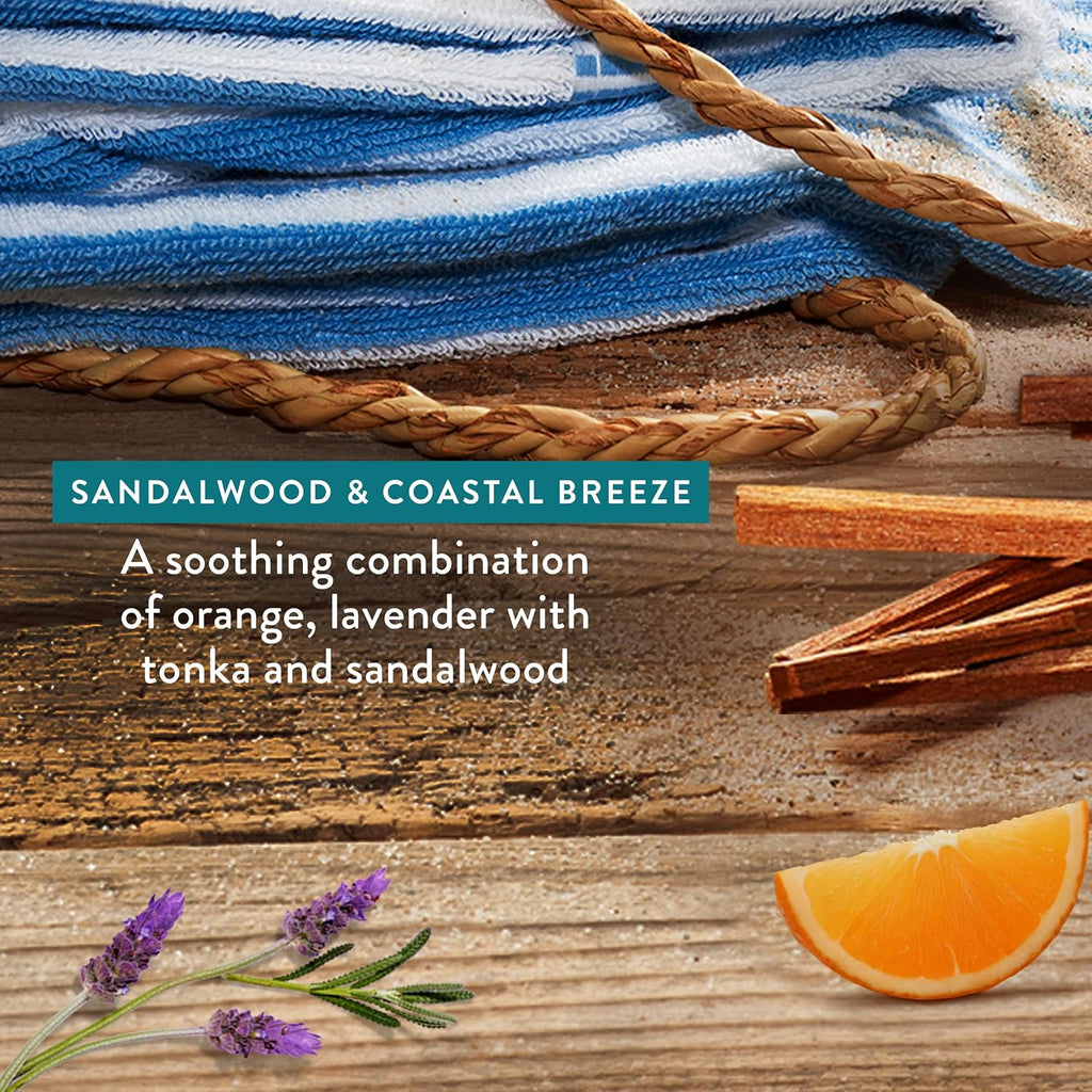 Liquid Hand Soap, Sandalwood & Coastal Breeze Scent, Non-Drying Formula for Soft, Smooth Hands, Made with Plant-Based
