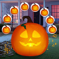 5 Ft Tall Halloween Inflatable Pumpkin Outdoor Decoration, Blow Up Pumpkin with Projector Face and Music, Blow Up