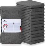 Kitchen Bar Mops, Pack of 12, 16x19 in, 100% Cotton, Grey