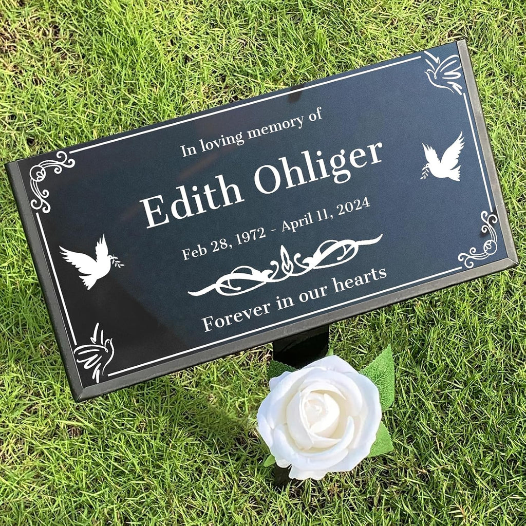Custom Headstones for Graves Memorial Stone Personalized Temporary Grave Marker for Cemetery for Humans Tombstones
