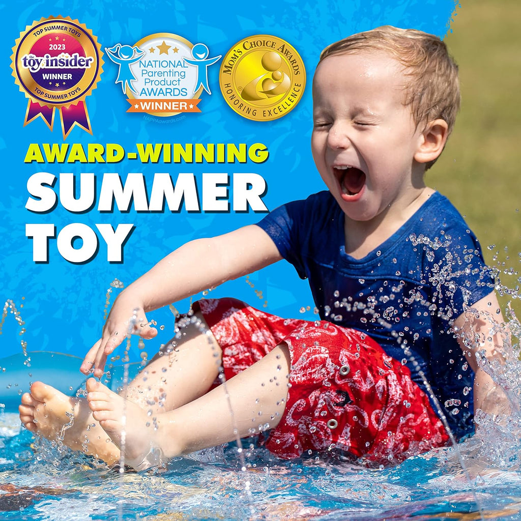 3-in-1 Splash Pad, Sprinkler for Kids & Baby Pool for Learning – Toddler Sprinkler Pool, 60’’ Outside Water Toys –