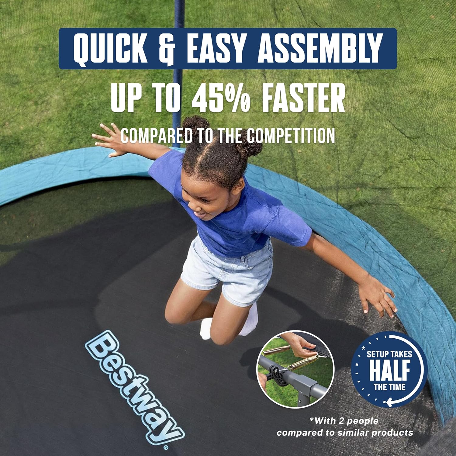 Xtreme Air 10FT 12FT 15FT Outdoor Trampoline for Kids and Adults, No-Gap Security Enclosure Net, Foam-Padded Poles