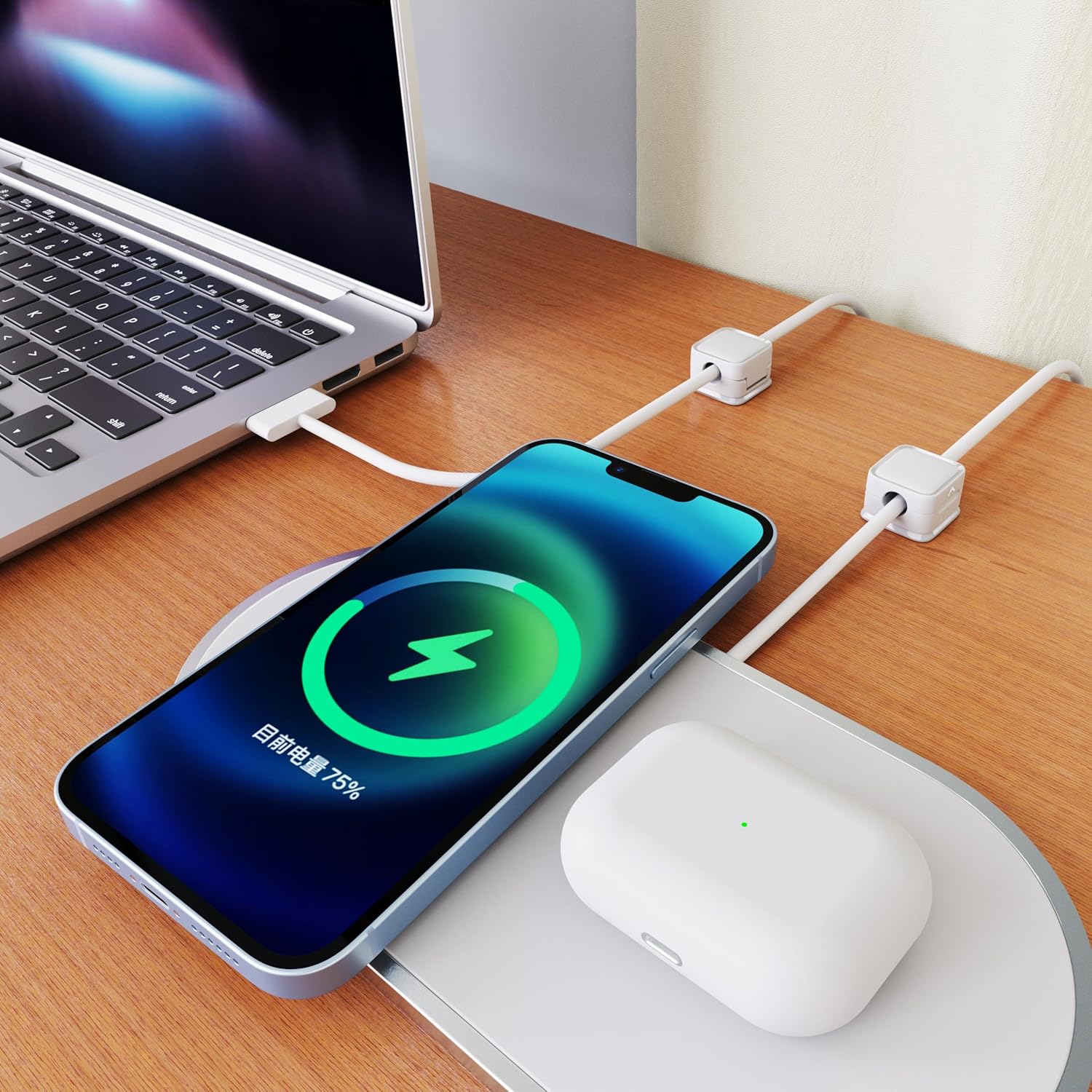 Cord Organizer Holder, 8 Pack Magnetic Desk Cable Clips Management, Hide Phone Charging Cable Keeper, Strong Adhesive