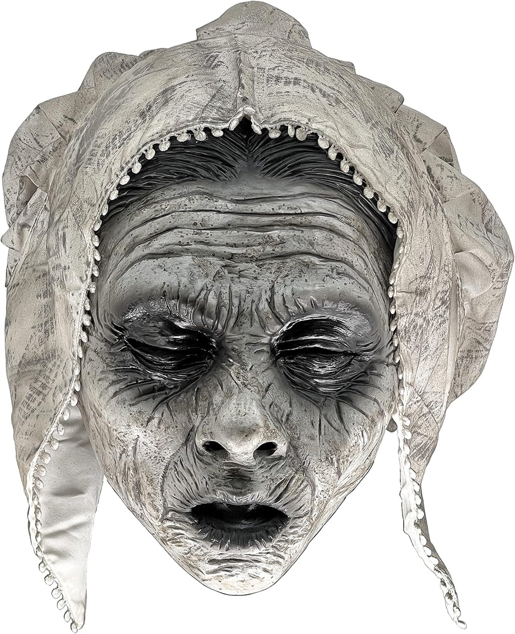 Latex Ghost Maid Sister Spirit Witch Zombie Bridal Mask For Halloween Makeup Prom Costume Accessories LARP