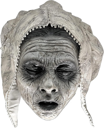 Latex Ghost Maid Sister Spirit Witch Zombie Bridal Mask For Halloween Makeup Prom Costume Accessories LARP
