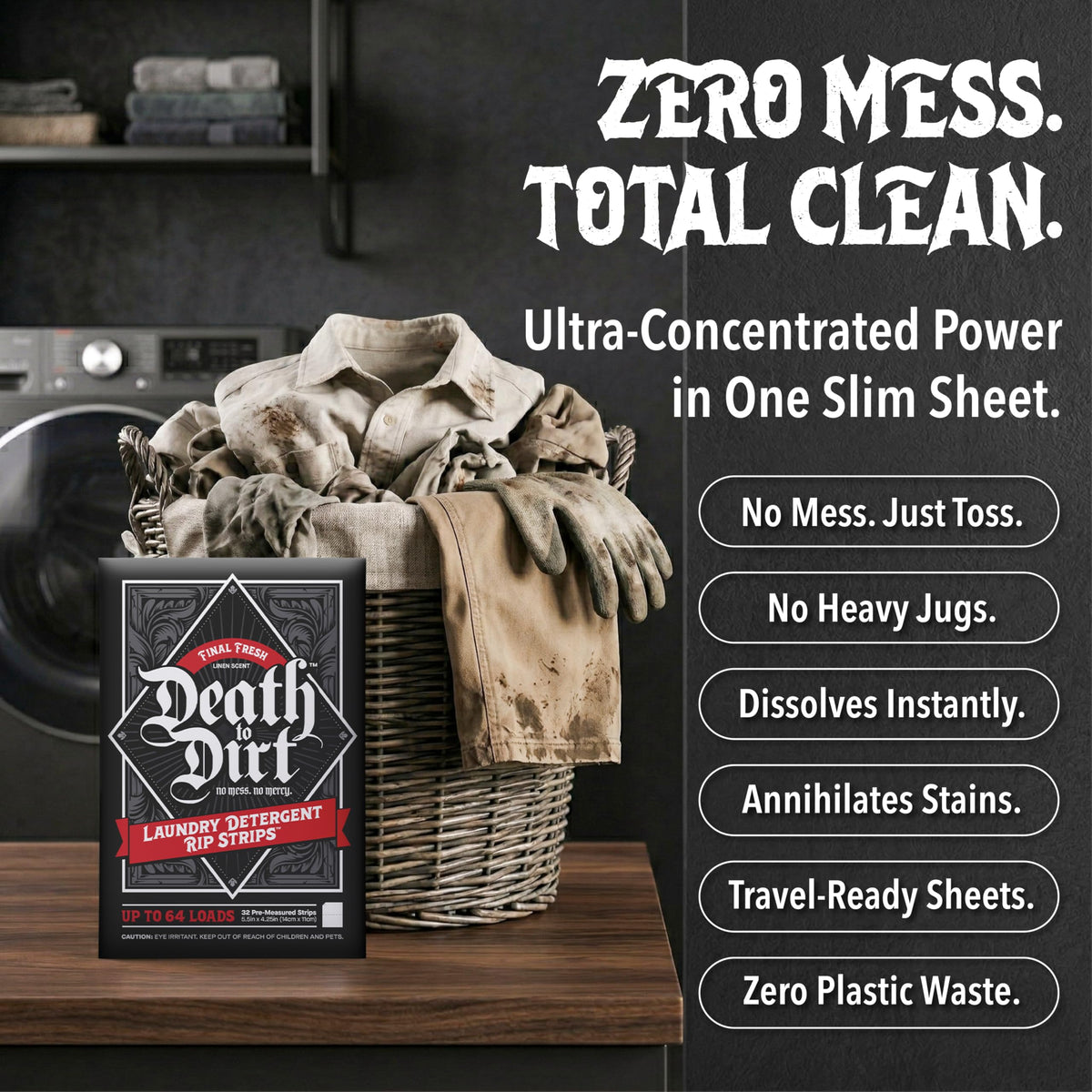 Laundry Detergent Sheets, Final Fresh, 32 Ct