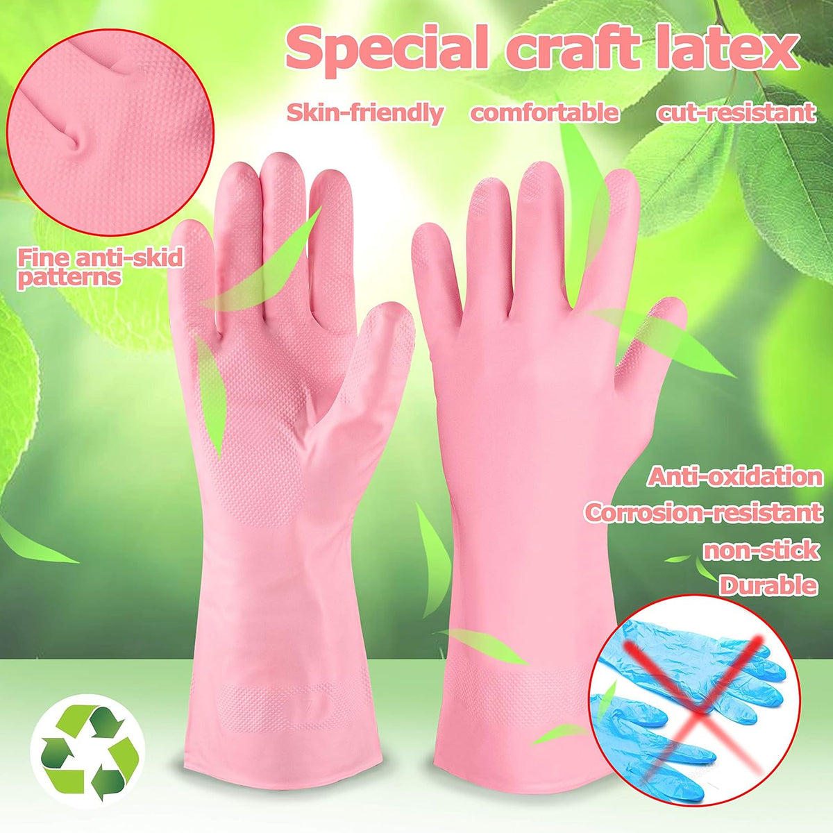 Gloves Cut Resistant long-lasting Latex Cleaning Gloves Reusable Kitchen Gloves durable Dishwash
