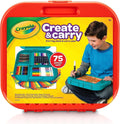 Create 'N Carry Travel Art Set for Kids (75pcs), 2-in-1 Lap Desk & Carrying Case, Essential Art Supplies Kit, Spring