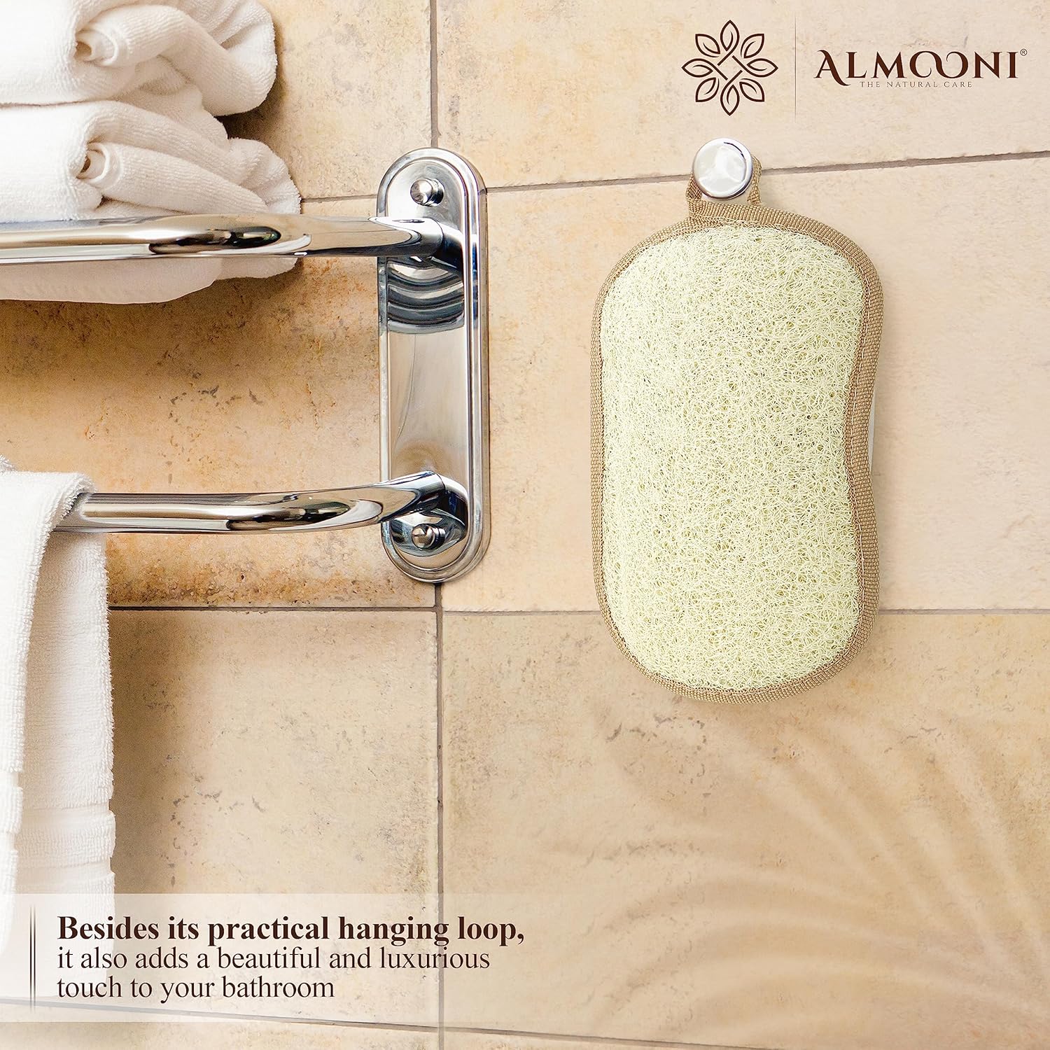 Premium Exfoliating Loofah Pad Body Scrubber, Made with Natural Egyptian Shower loofa Sponge- Bow Tie Shaped Loofah
