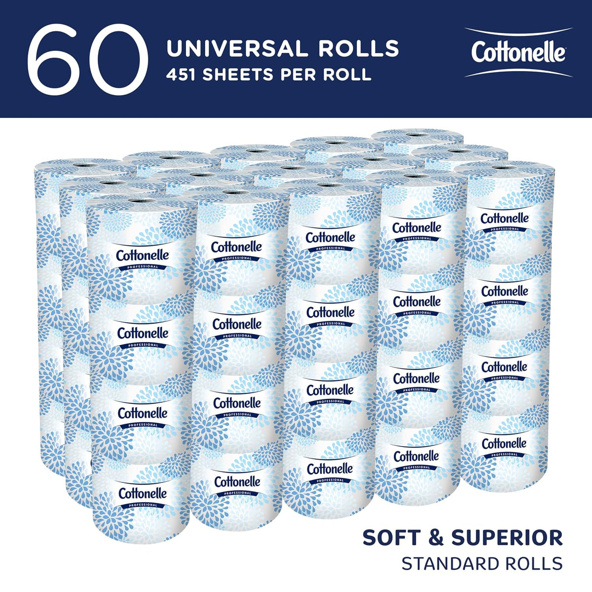 Standard Roll Toilet Paper, Bulk, 60 Rolls (17713)
