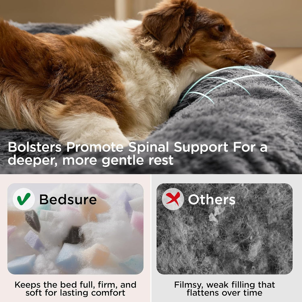 SupportMax Calming Dog Beds Large Sized Dog - 36in Donut Washable Large Pet Bed,Anti-Slip ＆Removable Cover,420GSM