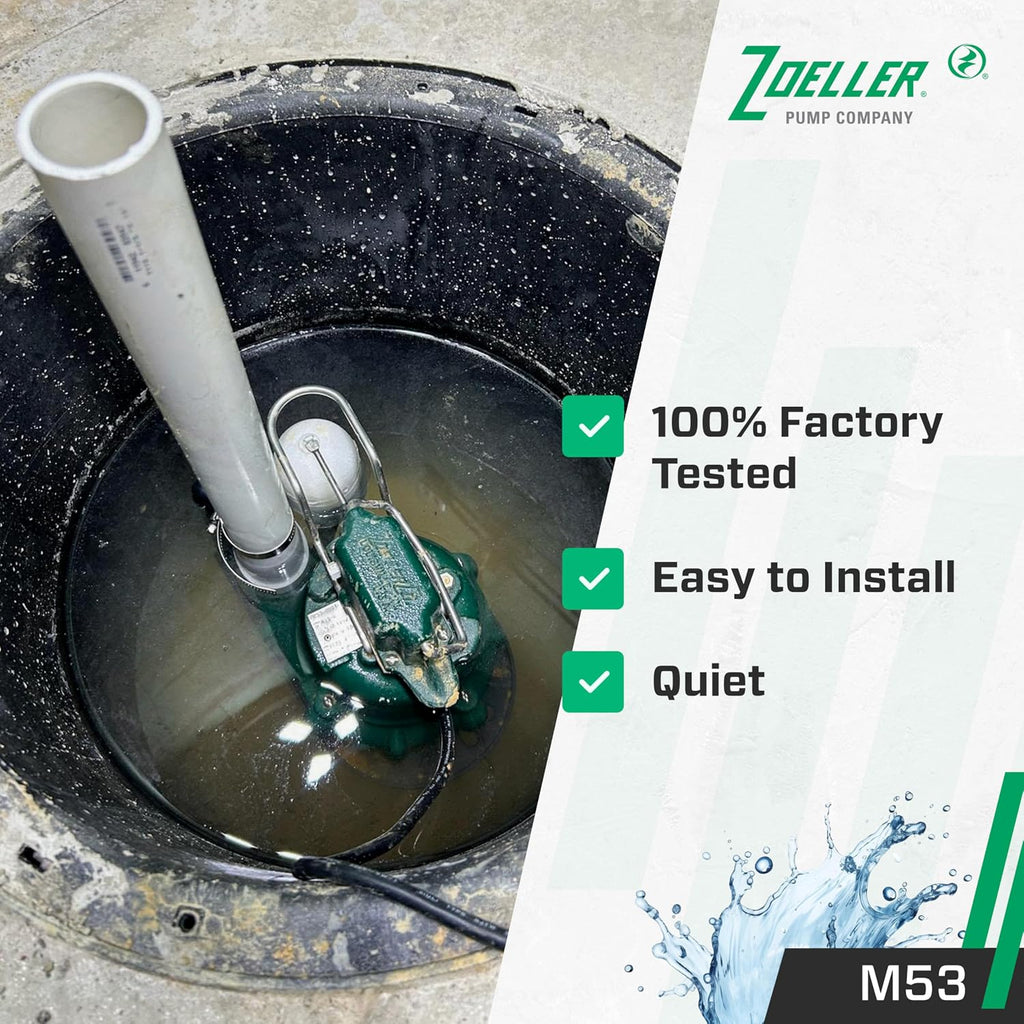 Zoeller - Mighty Mate M53 Sump Pump - 3/10 HP - Cast Iron -115V