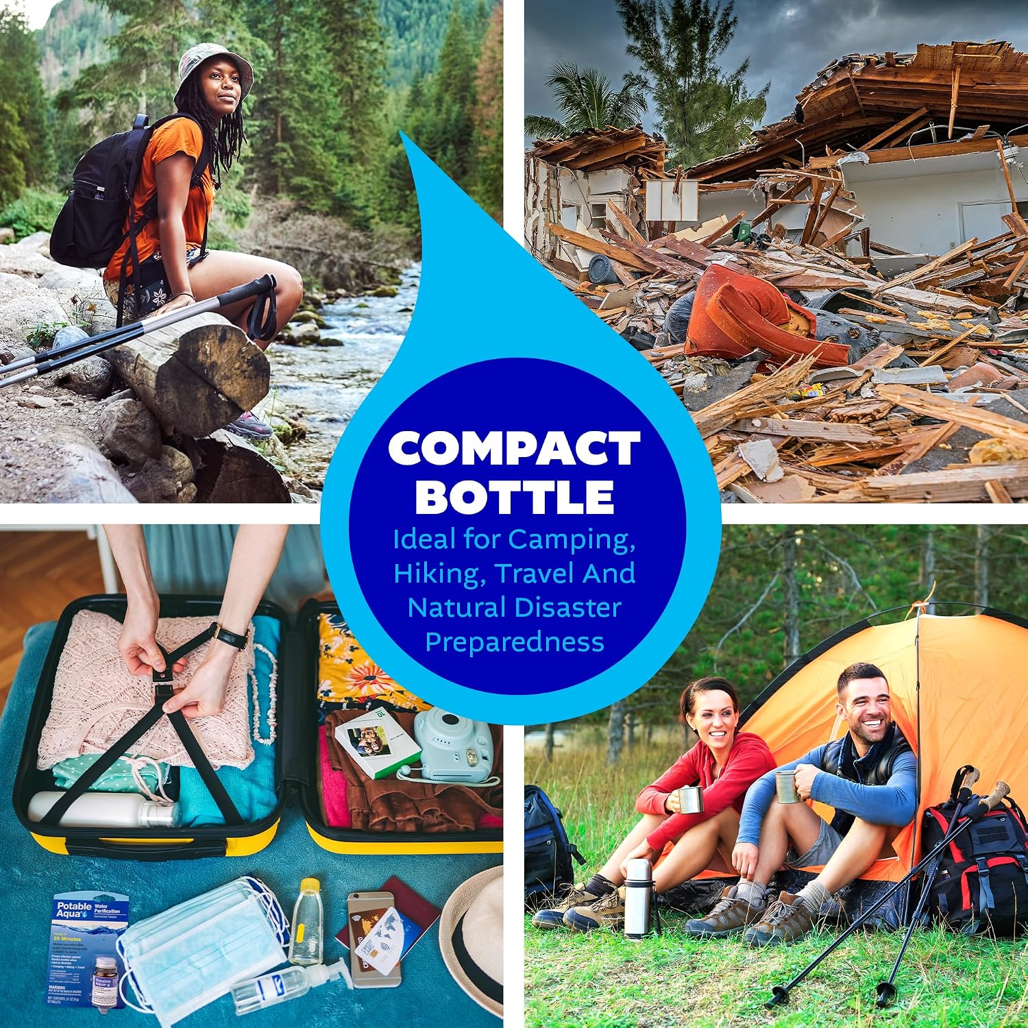 Water Purification Tablets, Portable and Effective Water Purification Solution for Camping, Hiking, Emergencies