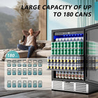 24 Inch Beverage Refrigerator, 180 Can Under Counter Refrigerator