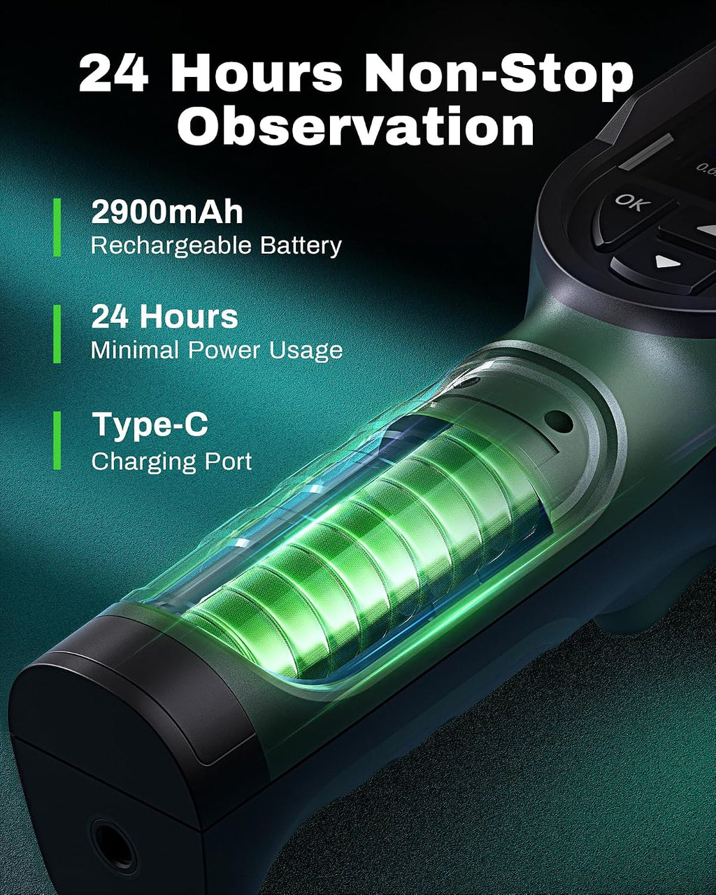 H128 Handheld Thermal Camera, 240 x 240 TISR Resolution, 24h Battery Life Thermal Imaging Camera, 25 Hz Infrared