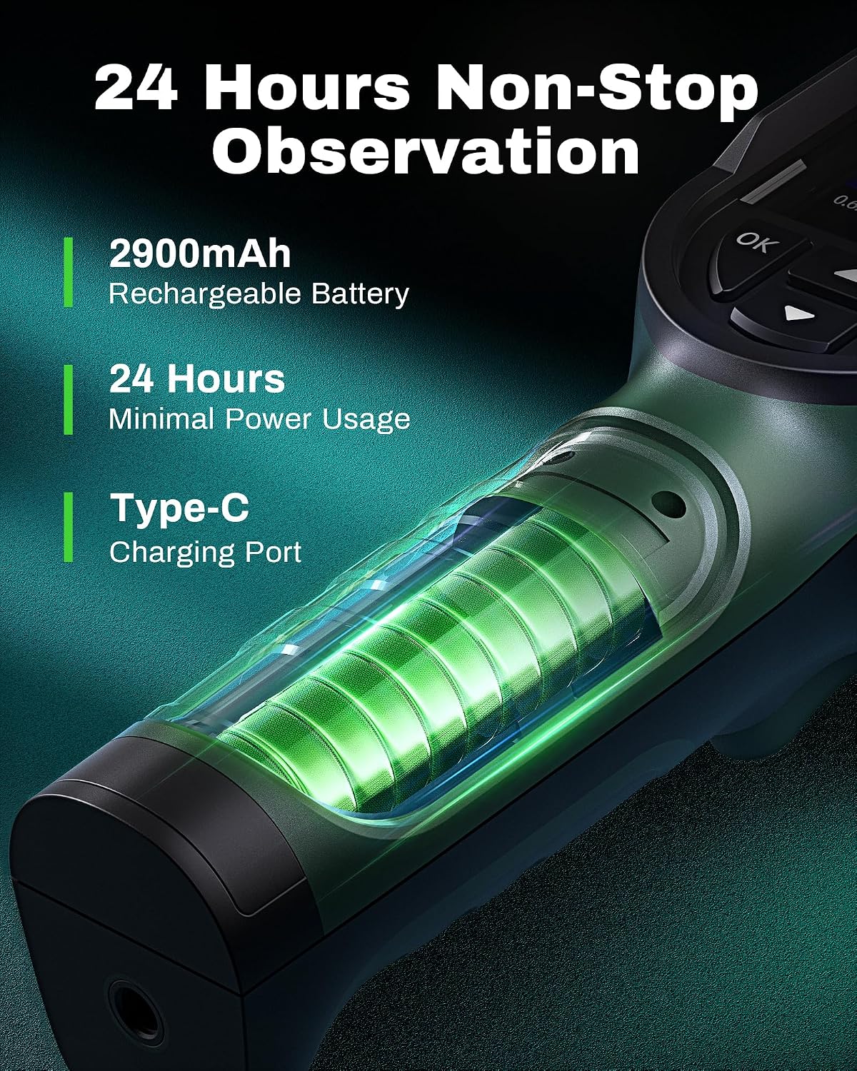 H128 Handheld Thermal Camera, 240 x 240 TISR Resolution, 24h Battery Life Thermal Imaging Camera, 25 Hz Infrared