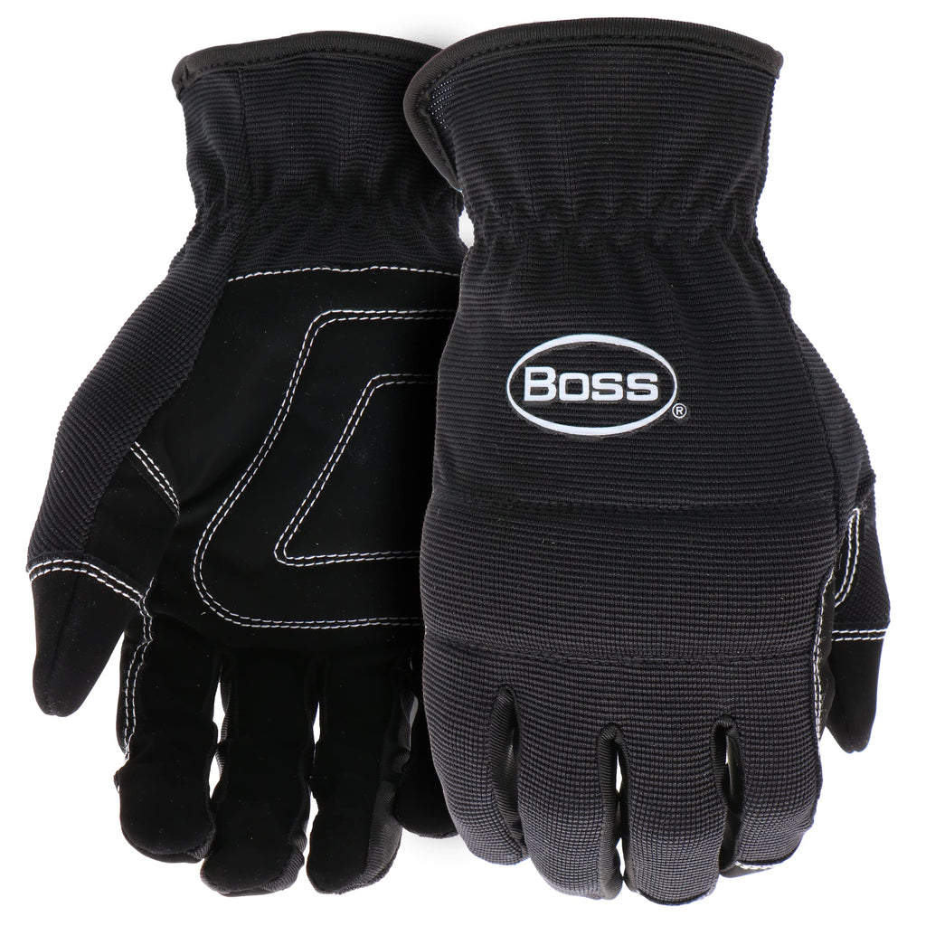 Men's Task 3-Pack High Performance Synthetic Leather Palm Work Gloves, High Dexterity, Knuckle Padding, Comfort
