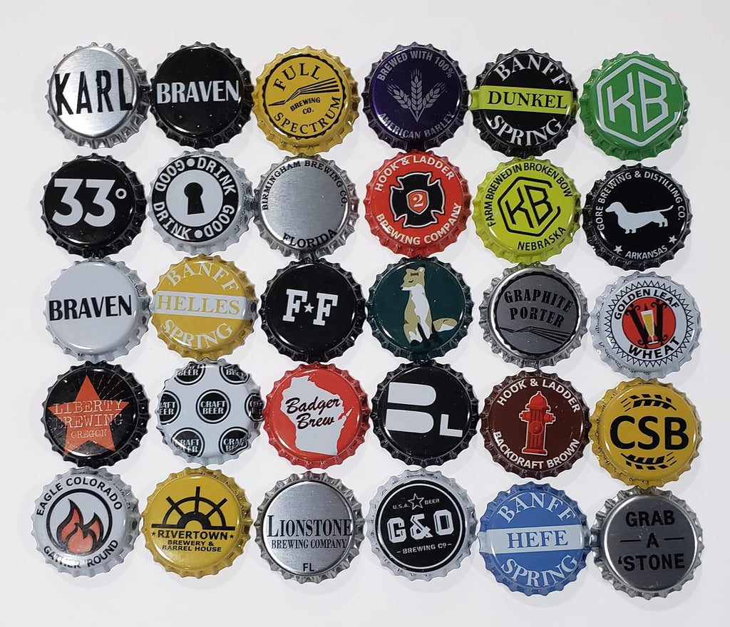 500 Craft Beer Bottle Caps, No Dents, Huge Variety of Assorted Crown Caps