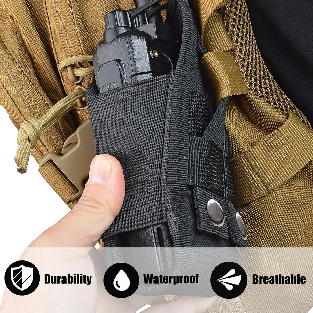 Radio Holster Molle Radio Pouch for Tactical Vest Duty Belt, Universal Two Way Radio Case Holder for Baofeng Kenwood