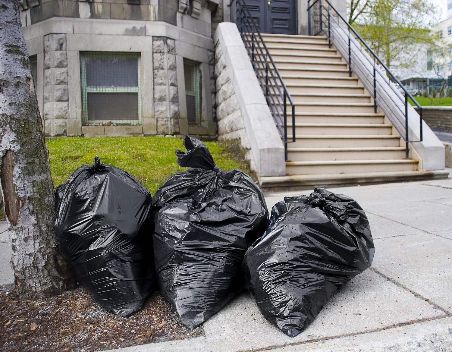 Contractor Garbage Bags 55 Gallon, 3 Mil Black Contractor Garbage Bag (50 Bags w/Ties) Large 55 Gallon Trash Bags