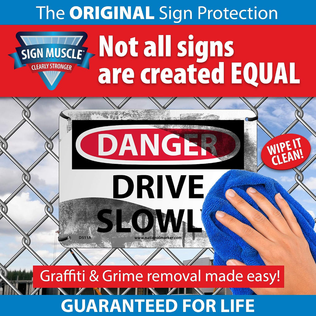 D247RB Danger - Construction SITE Authorized Personnel ONLY Sign | 14 in. x 10in. Rigid Plastic Danger Sign