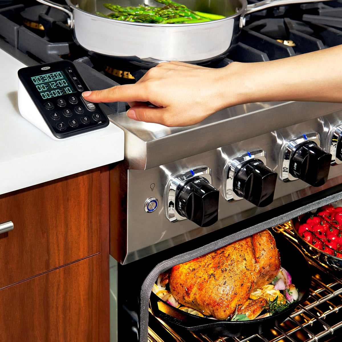 Good Grips Digital Triple Kitchen Timer, Three 100-Hour Counters