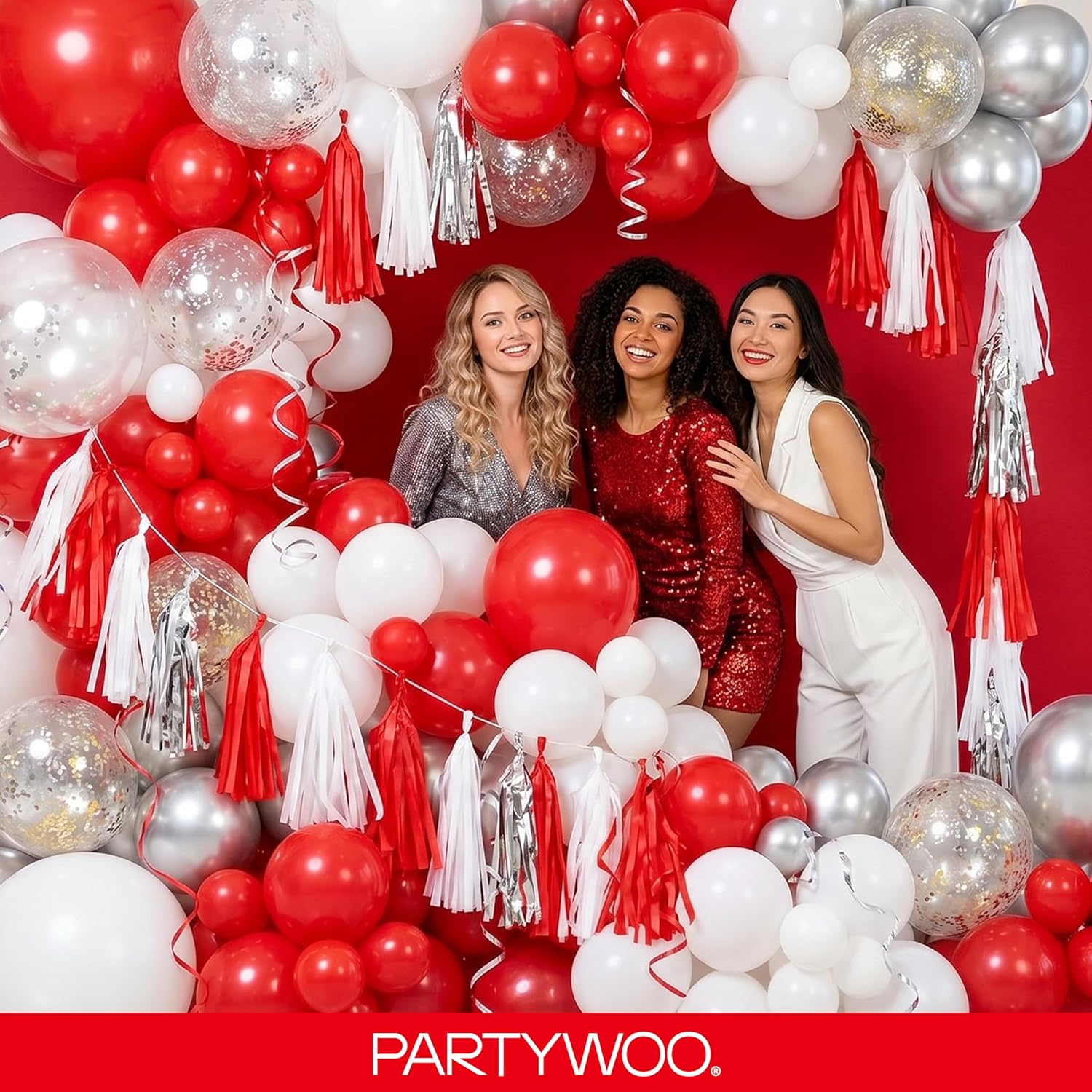 Red Balloons 140 pcs Different Sizes of 18 12 10 5 Inch Red Balloon Arch Kit Garland for Birthday Graduation