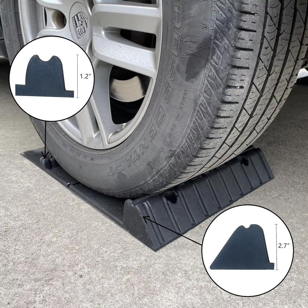 Car Parking Guide Mat, Durable Self Adhesive Anti-Skid Rubber Parking Mat, Wheel Stopper, 2 Pack FoldingTire Guides