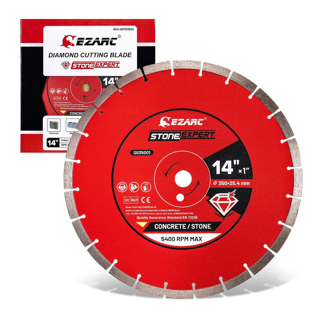 14 Inch Segmented Diamond Blade, 1"-20mm Arbor, 1-Pack | Cutting Wheel for Angle Grinder, Fast Cutting, Deep Cuts