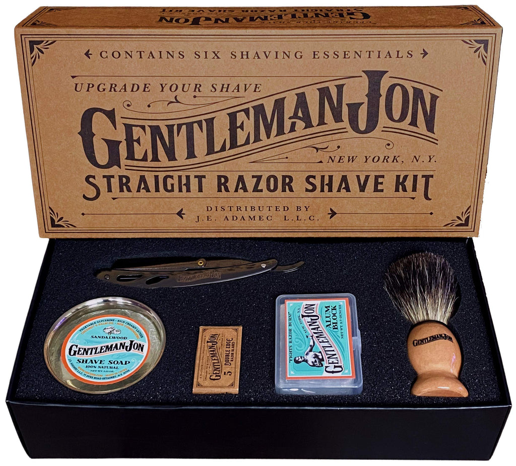 Straight Razor Shaving Kit - Wet Shave Grooming Set for Men