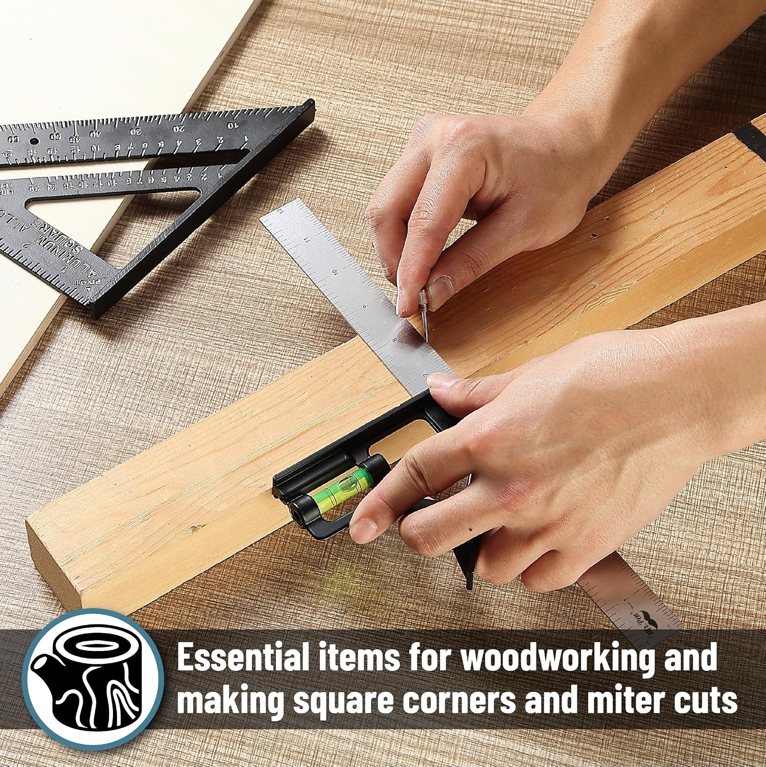 Combination Square Set, 12", Blue, Combo Square, Carpentry Tools | Carpenter Square, Woodworking Tools and