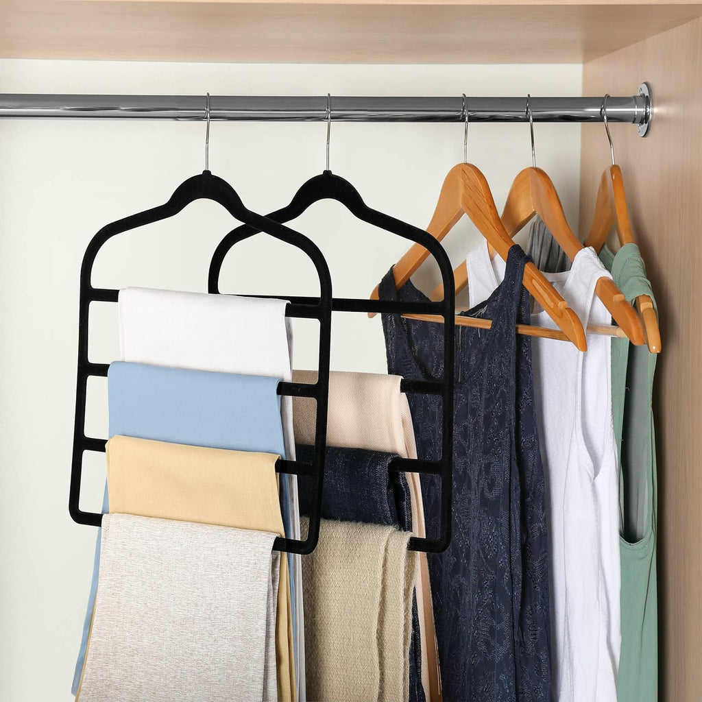 Velvet Pant Clothes Hanger Space Saving Non Slip Hanger Jean Slack Hangers | Multiple Velvet Hanger Closet Organizer