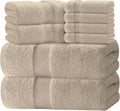 Luxury Bath Towel Set of 8 Pieces - 100% Turkish Cotton Highly Absorbent Towels for Bathroom, 2 Luxury Bath Towels