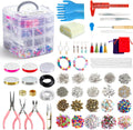 Jewelry Making Kit, 1960 pcs, Supplies Includes Beads, Instructions, Findings, Wire for Bracelet, Necklace, Earrings