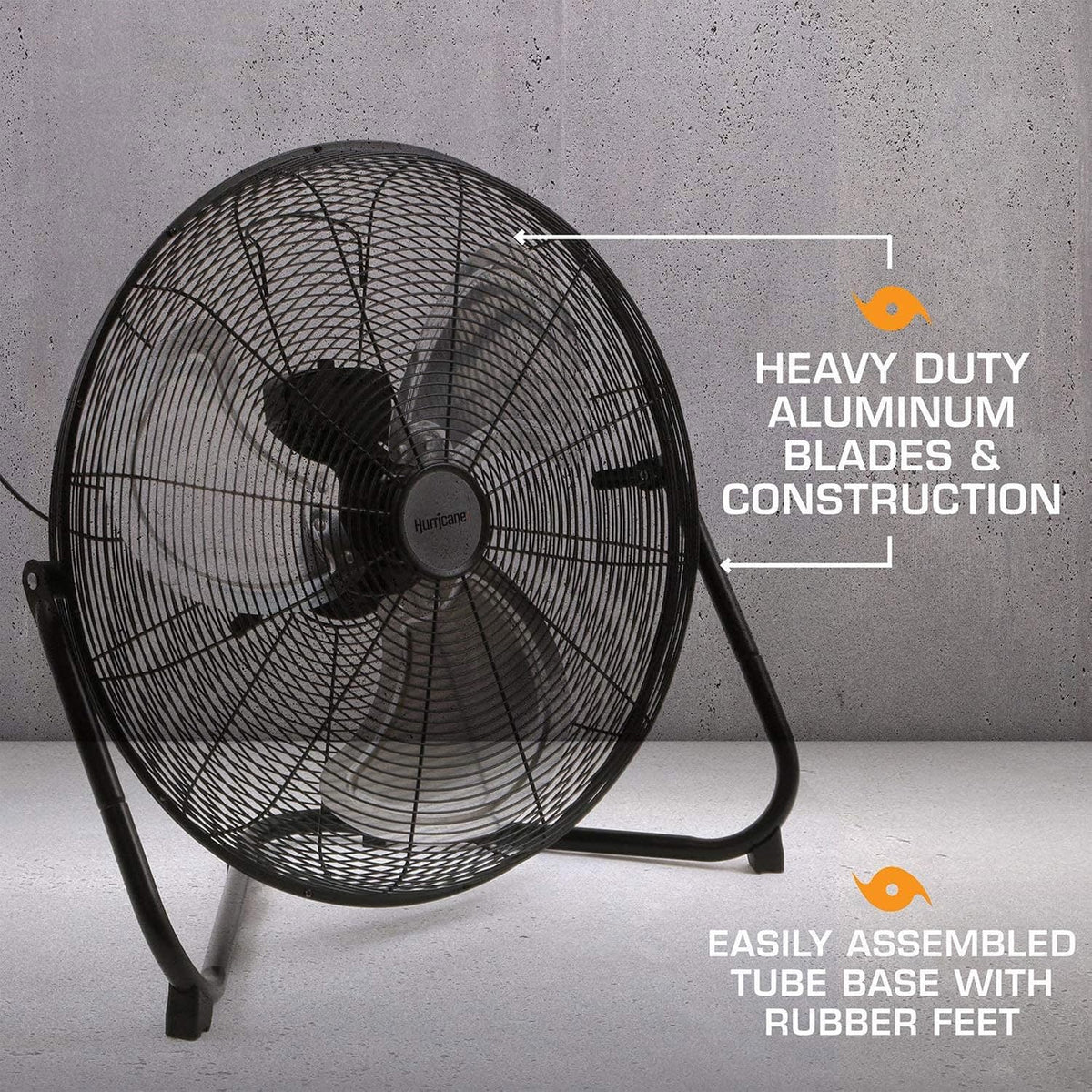 Hurricane Pro High Velocity Floor Fan, 3 Speeds, Black, 20in, 2 Pack