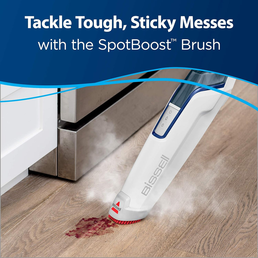 PowerFresh Deluxe 1806 Steam Mop for Tile, Hardwood & Sealed Floors w/Built‑in SpotBoost Brush, Fast 30‑Second