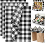 100 Sheets Black and White Checkered Tissue Paper, 10 X 14 inches